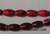 CDT777 15.5 inches 8*13mm rice dyed aqua terra jasper beads