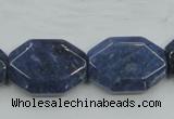 CDU06 15.5 inches 18*25mm octagonal natural blue dumortierite beads