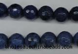 CDU113 15.5 inches 10mm faceted round blue dumortierite beads