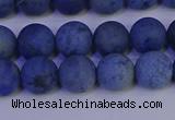 CDU302 15.5 inches 8mm round matte blue dumortierite beads