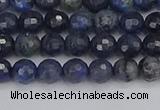 CDU315 15.5 inches 4mm faceted round blue dumortierite beads