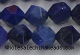 CDU339 15.5 inches 12mm faceted nuggets blue dumortierite beads