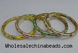 CEB108 7mm width gold plated alloy with enamel bangles wholesale