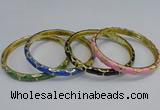 CEB111 6mm width gold plated alloy with enamel bangles wholesale