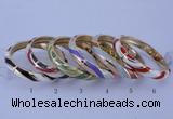 CEB33 6pcs 10mm width gold plated alloy with enamel bangles