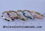 CEB43 5pcs 17mm width gold plated alloy with enamel rhinestone & bangles