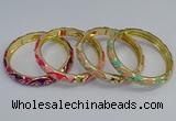 CEB52 7mm width gold plated alloy with enamel bangles wholesale