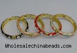 CEB56 7mm width gold plated alloy with enamel bangles wholesale