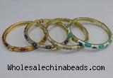 CEB80 6mm width gold plated alloy with enamel bangles wholesale