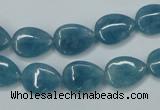 CEQ101 15.5 inches 10*14mm flat teardrop blue sponge quartz beads