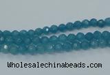 CEQ11 15.5 inches 4mm faceted round blue sponge quartz beads