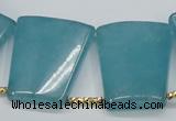 CEQ260 Top drilled 22*28mm trapezoid blue sponge quartz beads
