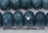 CEQ38 15.5 inches 13*18mm faceted rondelle blue sponge quartz beads
