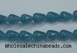CEQ43 15.5 inches 7*9mm teardrop blue sponge quartz beads