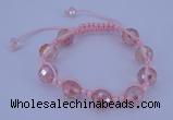 CFB520 12mm faceted round crystal beads adjustable bracelet wholesale
