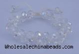 CFB580 8*10mm faceted rondelle crystal beads adjustable bracelet
