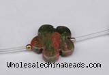 CFG1005 15.5 inches 20mm carved flower unakite gemstone beads