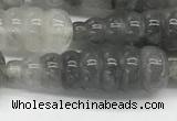 CFG1526 15.5 inches 10*35mm carved teardrop cloudy quartz beads