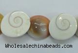 CFG22 15.5 inches 16*18mm carved flower shell gemstone beads