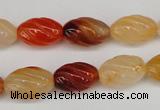 CFG54 15.5 inches 10*16mm carved rice agate gemstone beads