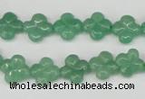 CFG74 15.5 inches 11*11mm carved flower green aventurine beads