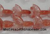 CFG785 15.5 inches 10*15mm carved animal cloudy quartz beads