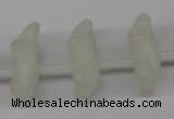 CFG865 Top-drilled 14*20mm carved animal white jade gemstone beads