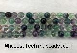 CFL1464 15.5 inches 12mm round A grade fluorite gemstone beads