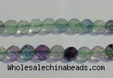 CFL251 15.5 inches 6mm faceted round natural fluorite beads
