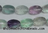 CFL307 15.5 inches 10*14mm faceted rice natural fluorite beads