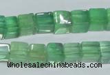 CFL339 15.5 inches 10*10mm cube natural green fluorite beads
