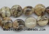 CFS07 15.5 inches 12mm flat round natural feldspar gemstone beads