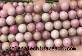 CFW48 15.5 inches 12mm round pink wooden jasper beads wholesale