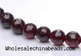CGA08 multi sizes faceted round natural garnet gemstone beads Wh