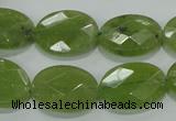 CGA103 15.5 inches 15*20mm faceted oval natural green garnet beads