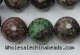 CGA318 15.5 inches 20mm faceted round red green garnet gemstone beads