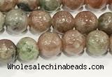 CGA716 15.5 inches 6mm round Chinese red & green garnet beads