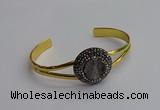 CGB2028 25mm coin plated druzy agate bangles wholesale