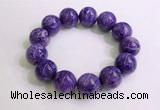 CGB2557 7.5 inches 18mm round charoite gemstone beaded bracelets
