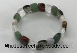 CGB3280 7.5 inches 10*15mm faceted oval mixed gemstone bracelets