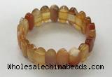CGB3315 7.5 inches 10*20mm faceted oval red agate bracelets