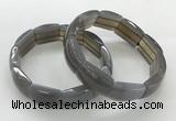 CGB3407 7.5 inches 15*21mm grey agate gemstone bracelets