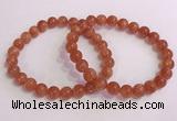 CGB4543 7.5 inches 8mm round golden sunstone beaded bracelets