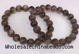 CGB4570 7.5 inches 10mm round black sunstone beaded bracelets