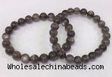 CGB4573 7.5 inches 8mm - 9mm round black sunstone beaded bracelets