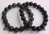 CGB4578 7.5 inches 12mm round black sunstone beaded bracelets