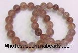 CGB4631 11mm - 12mm round red rutilated quartz beaded bracelets