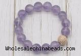 CGB5657 10mm, 12mm light amethyst beads with zircon ball charm bracelets
