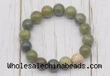 CGB5687 10mm, 12mm Canadian jade beads with zircon ball charm bracelets
