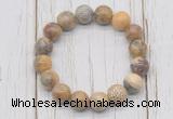 CGB5714 10mm, 12mm yellow crazy lace agate beads with zircon ball charm bracelets